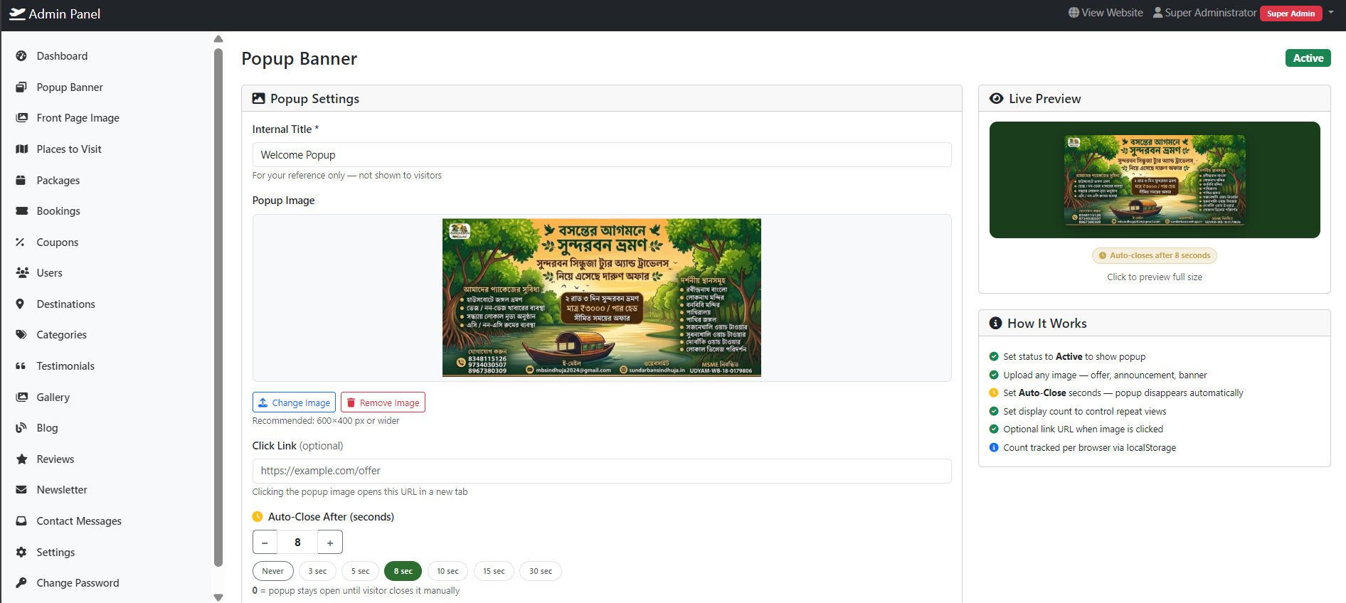 Sundarban Sindhuja Tourism Website — image 12